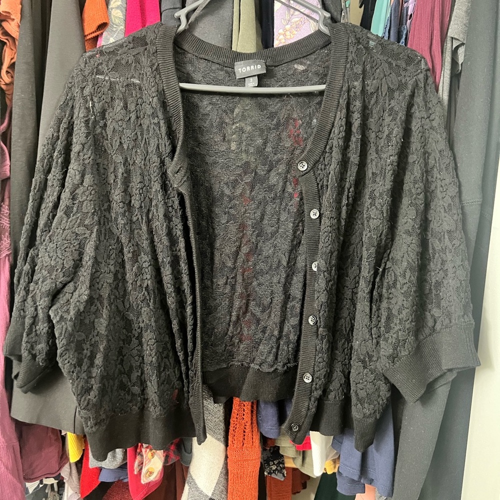 Black torrid lace dress coverup.